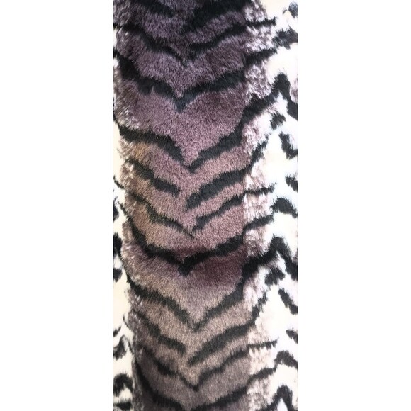 Vintage 90s Questions Faux Fur Womens Med Vest Full Zip Tiger Print Mob Wife Y2k - Picture 6 of 7